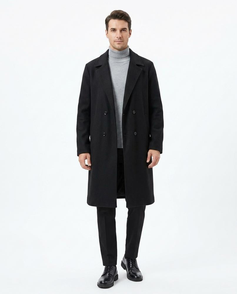 Talbos Closet - Vaken | Double-Breasted Notched Lapel Coat Men