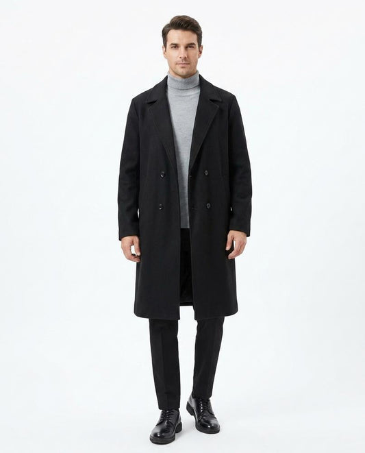 Talbos Closet - Vaken | Double-Breasted Notched Lapel Coat Men