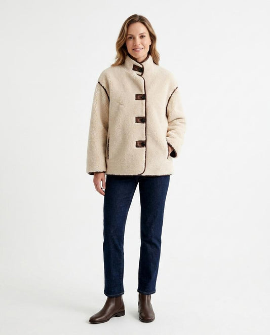 Talbos Closet - Yodar | Fleece Tab-Closure Jacket Women