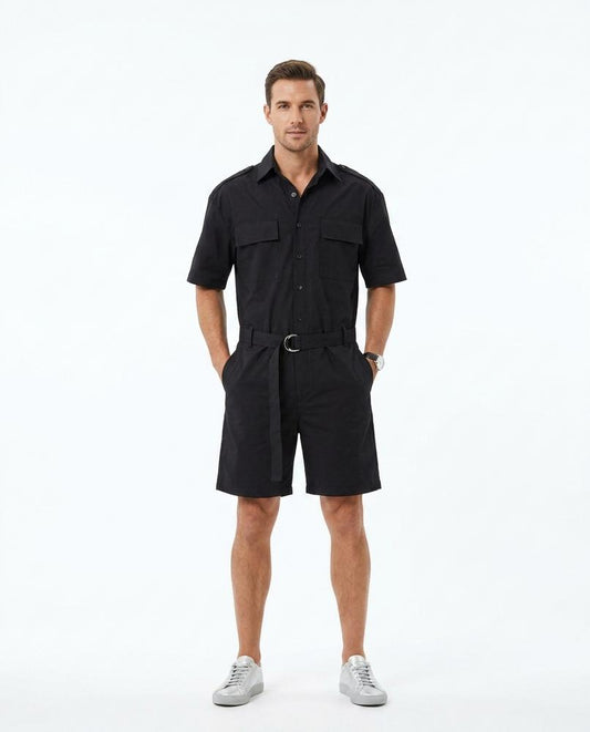 Talbos Closet - Kenal | Short-Sleeved Belted Suit Men