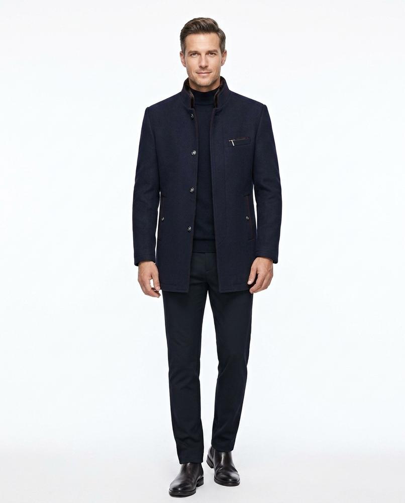 Talbos Closet - Lelen | Stand-Collar Slim-Fit Coat Men