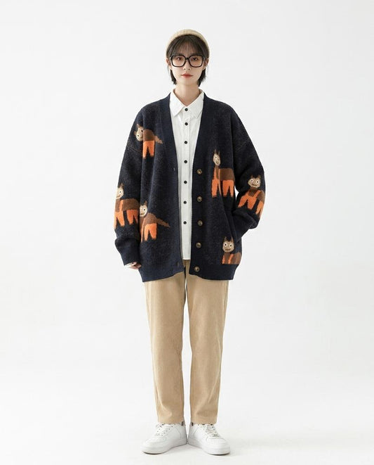 Talbos Closet - Valom | Patterned Oversized Knit Cardigan Women
