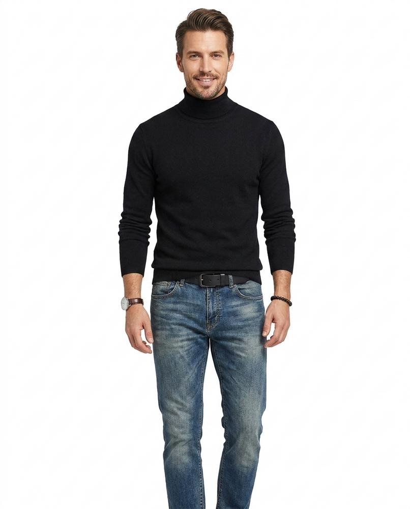 Talbos Closet - Keken | Fine-Knit Long-Sleeved Turtleneck Sweater Men