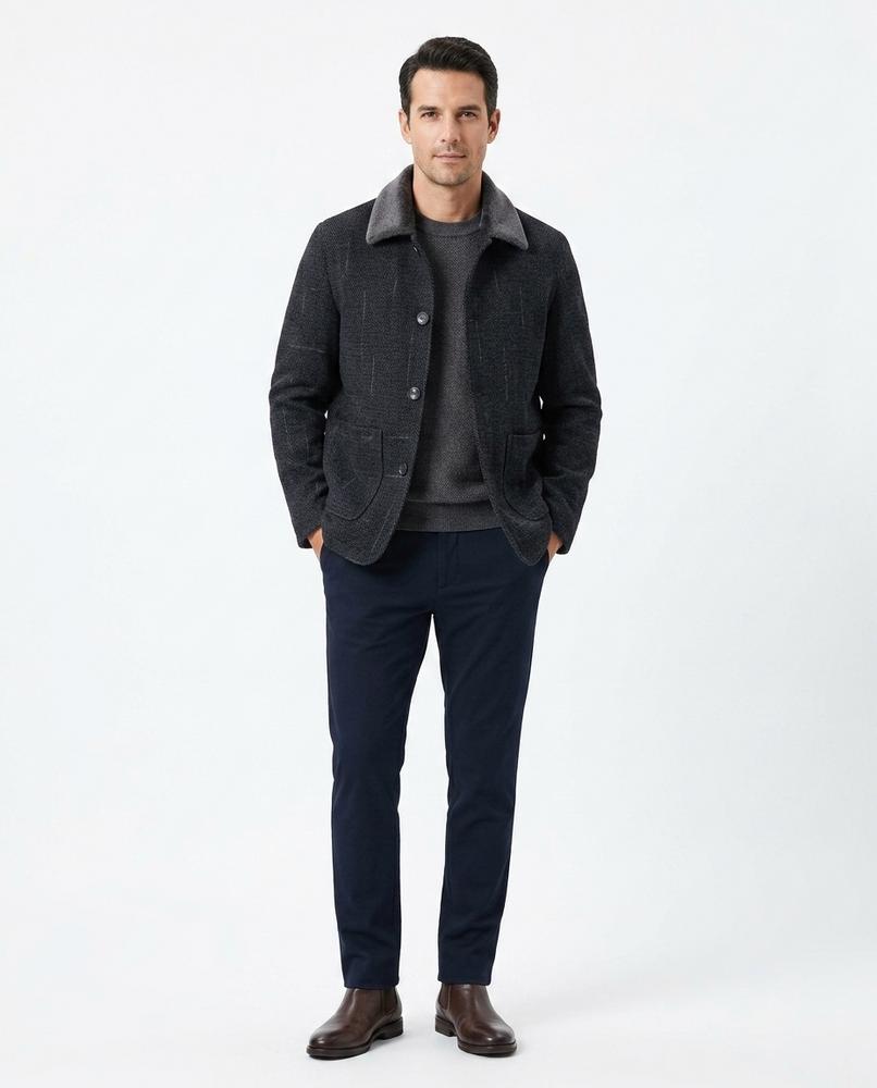 Talbos Closet - Nekar | Fleece-Lined Textured Jacket Men