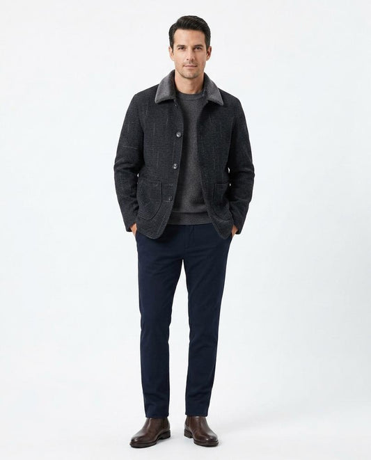 Talbos Closet - Nekar | Fleece-Lined Textured Jacket Men