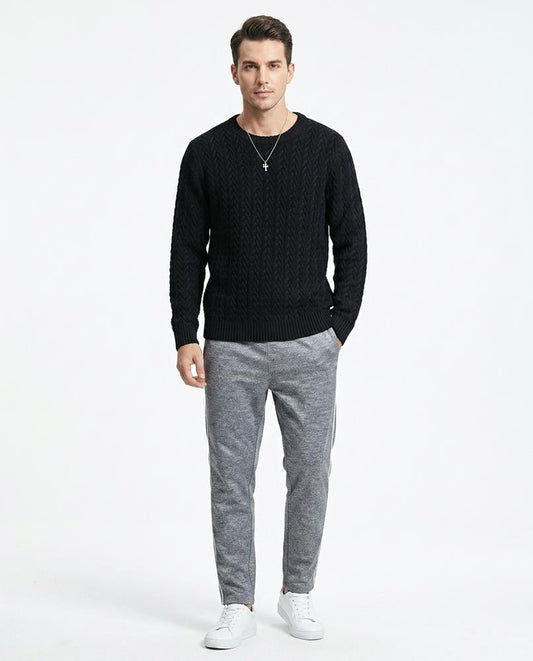 Talbos Closet - Arhal | Cable-Knit Crewneck Sweater Men