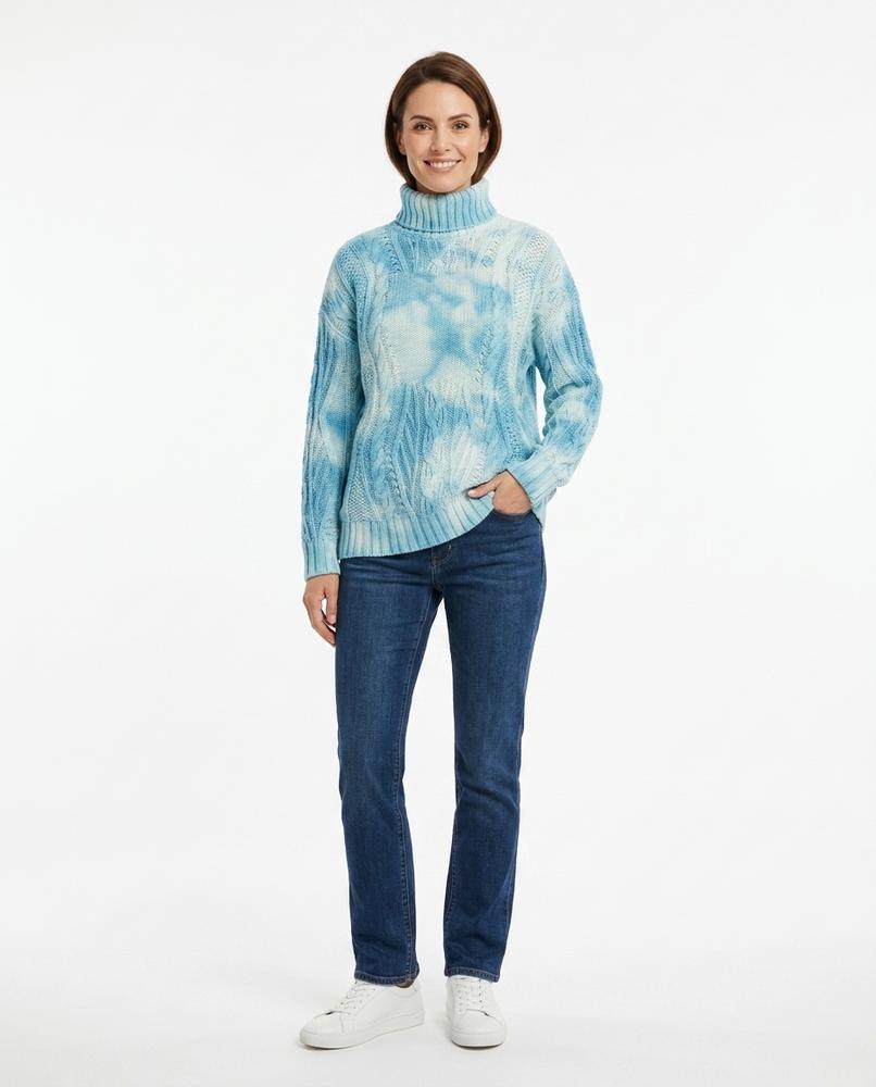 Talbos Closet - Lykar | Cable-Knit Tie-Dye Turtleneck Sweater Women