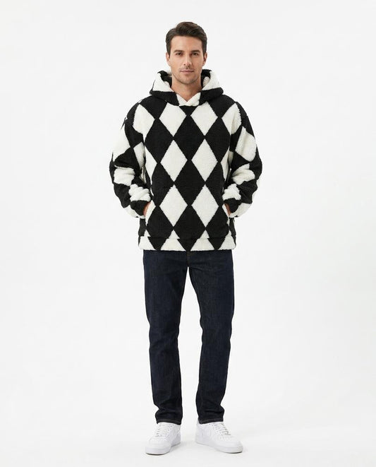 Talbos Closet - Vemar | Fleece Diamond-Pattern Hoodie Men