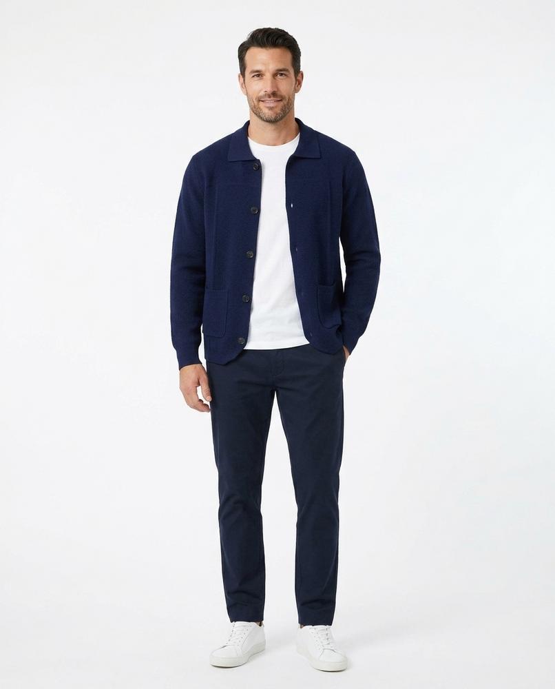 Talbos Closet - Zaver | Collared Button-Up Knit Cardigan Men