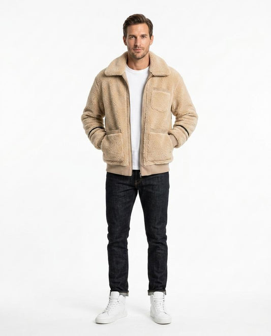 Talbos Closet - Vaven | Sherpa Zip-Up Jacket Men