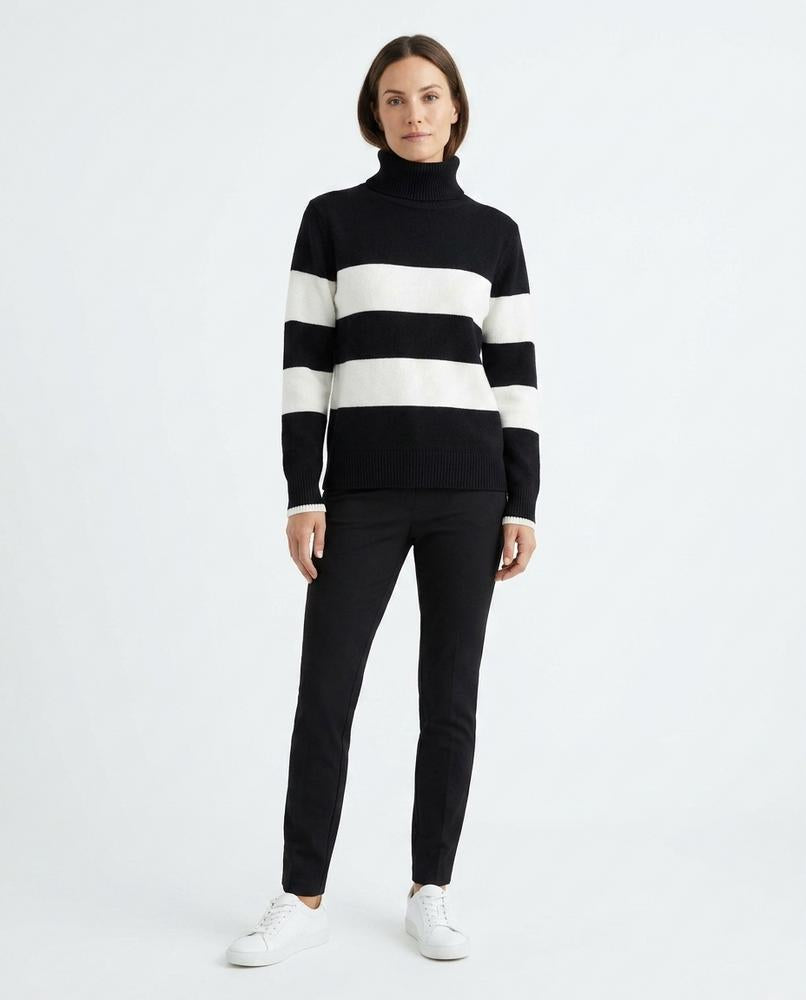 Talbos Closet - Vedar | Striped Slim Fit Turtleneck Sweater Women