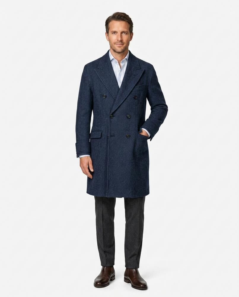 Talbos Closet - Lovar | Double-Breasted Herringbone Coat Men
