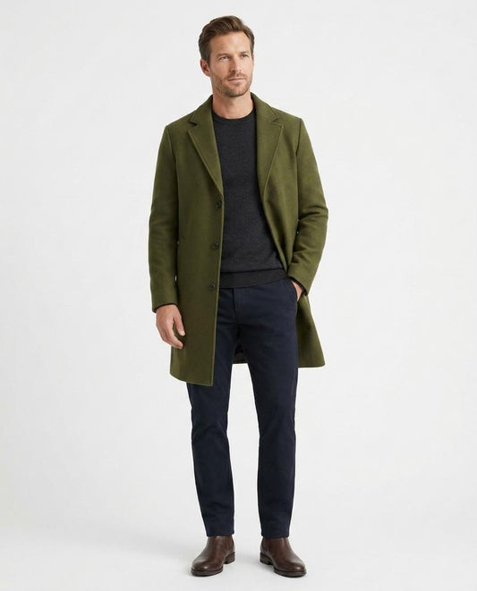 Talbos Closet - Salar | Single-Breasted Notched Lapel Coat Men