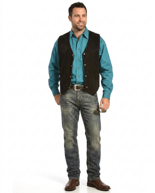 Talbos Closet - Laver | Suede Snap-Button Vest Men
