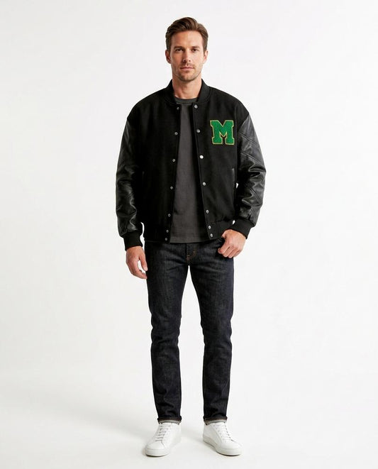 Talbos Closet - Mitor | Contrast-Sleeve Snap-Button Jacket Men
