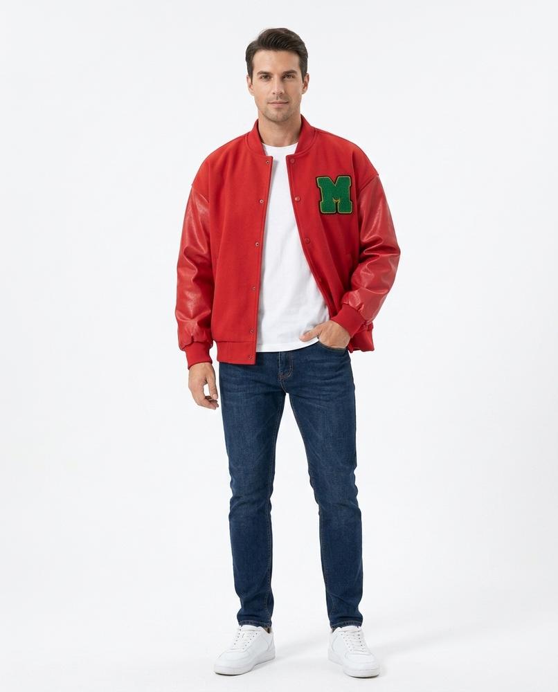 Talbos Closet - Mitor | Contrast-Sleeve Snap-Button Jacket Men