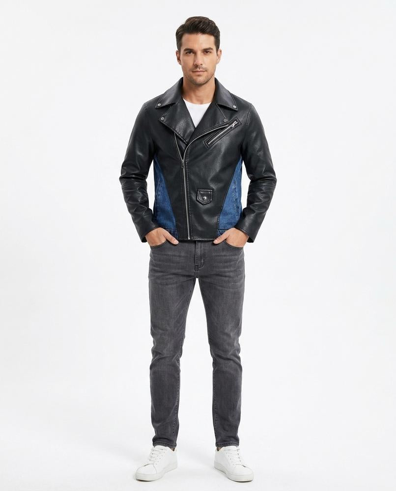Talbos Closet - Arlar | Paneled Asymmetrical Leather Jacket Men