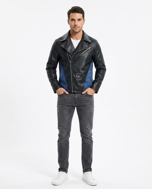 Talbos Closet - Arlar | Paneled Asymmetrical Leather Jacket Men