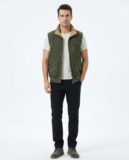 Talbos Closet - Arkar | Multi-Pocket Zip-Up Vest Men