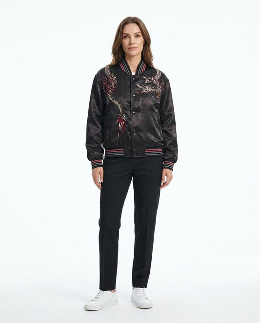 Talbos Closet - Ralar | Embroidered Satin Jacket Women
