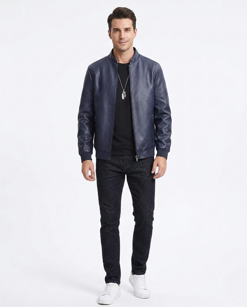 Talbos Closet - Tital | Faux Leather Slim Fit Jacket Men