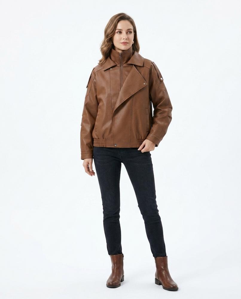 Talbos Closet - Caren | Oversized Faux Leather Jacket Women