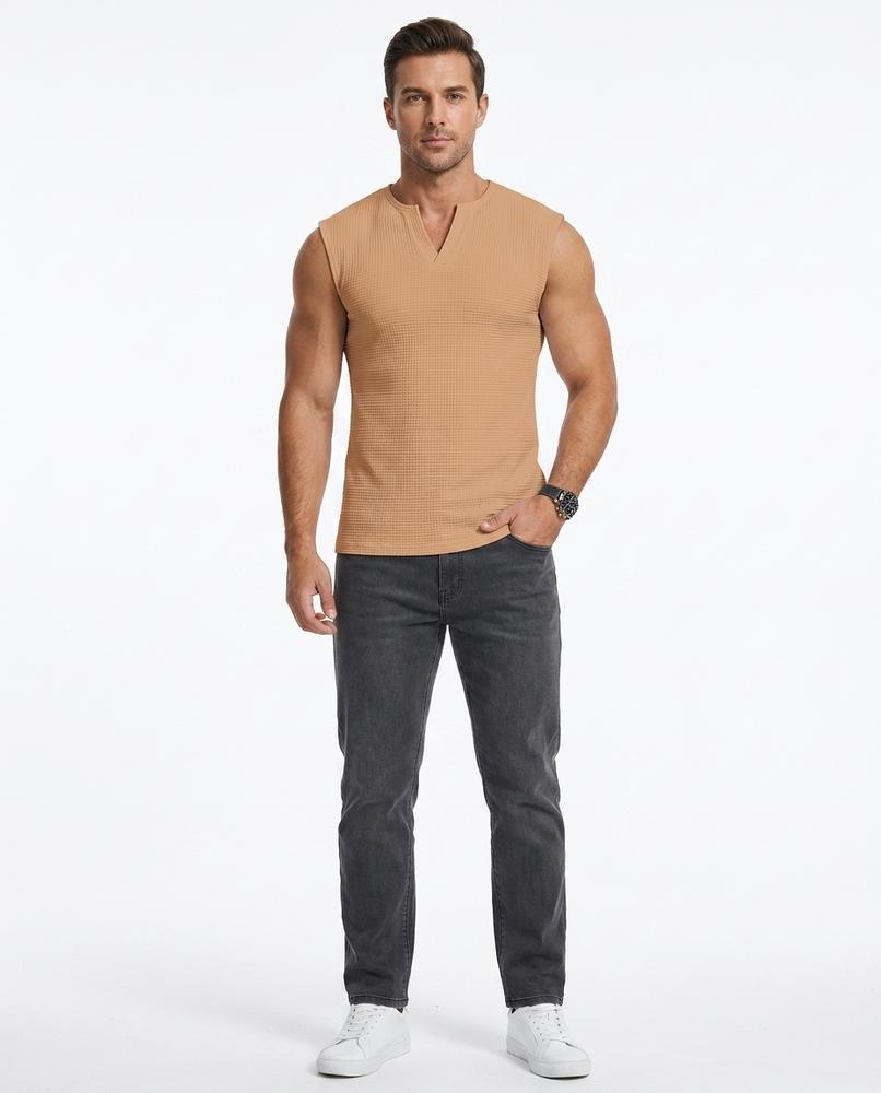 Talbos Closet - Camin | Waffle-Knit Sleeveless Top Men