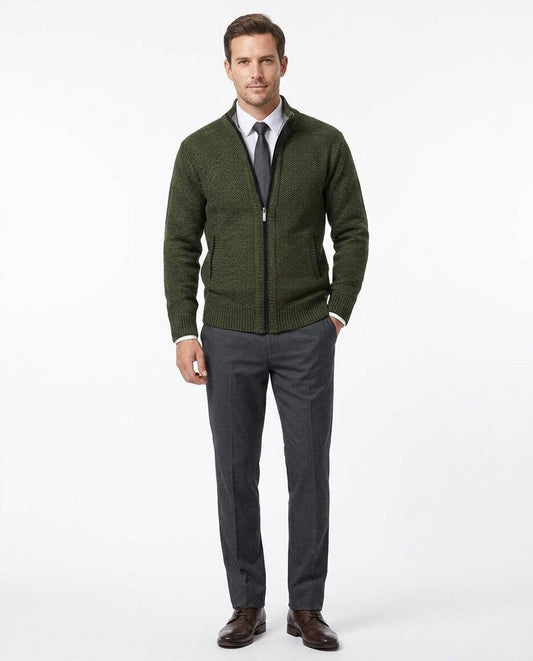 Talbos Closet - Rimir | Zip-Up Structured-Knit Knit Cardigan Men