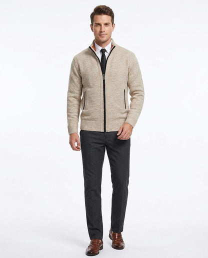 Talbos Closet - Rimir | Zip-Up Structured-Knit Knit Cardigan Men
