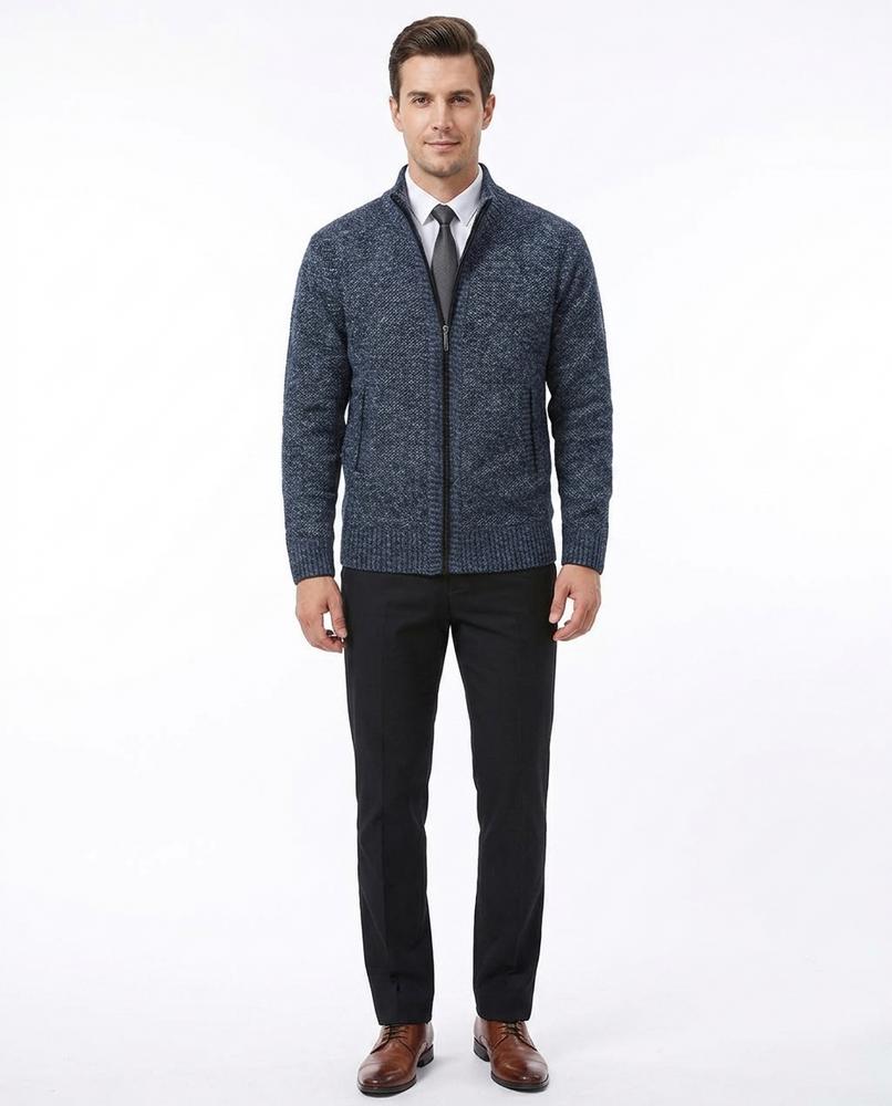 Talbos Closet - Rimir | Zip-Up Structured-Knit Knit Cardigan Men