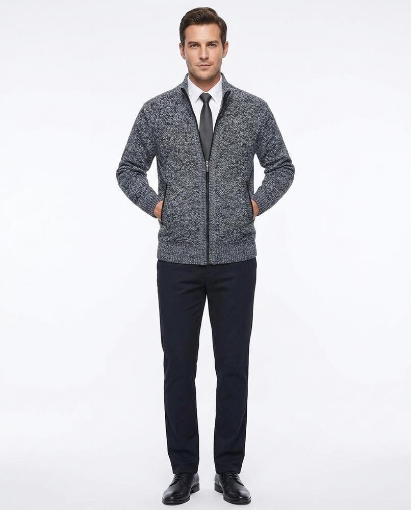 Talbos Closet - Rimir | Zip-Up Structured-Knit Knit Cardigan Men
