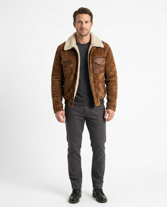Talbos Closet - Zanav | Sueded Sherpa-Collar Jacket Men