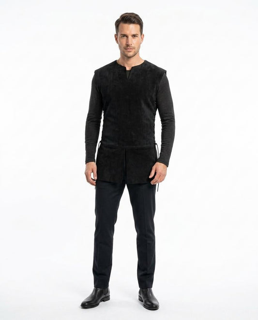 Talbos Closet - Nilar | Lace-Up Suede Tunic Men