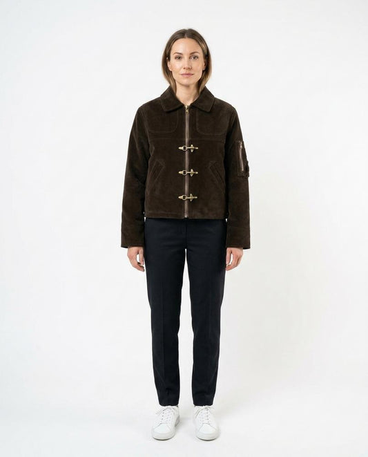 Talbos Closet - Samon | Sueded Clasp-Front Jacket Women