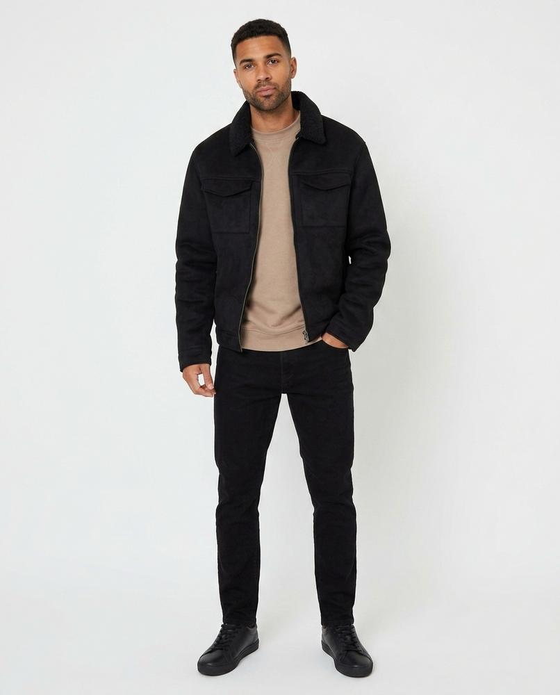 Talbos Closet - Elkar | Suede-Effect Sherpa-Collar Jacket Men