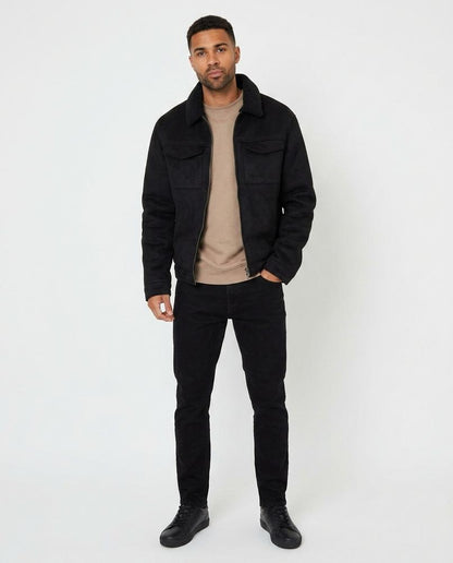 Talbos Closet - Elkar | Suede-Effect Sherpa-Collar Jacket Men