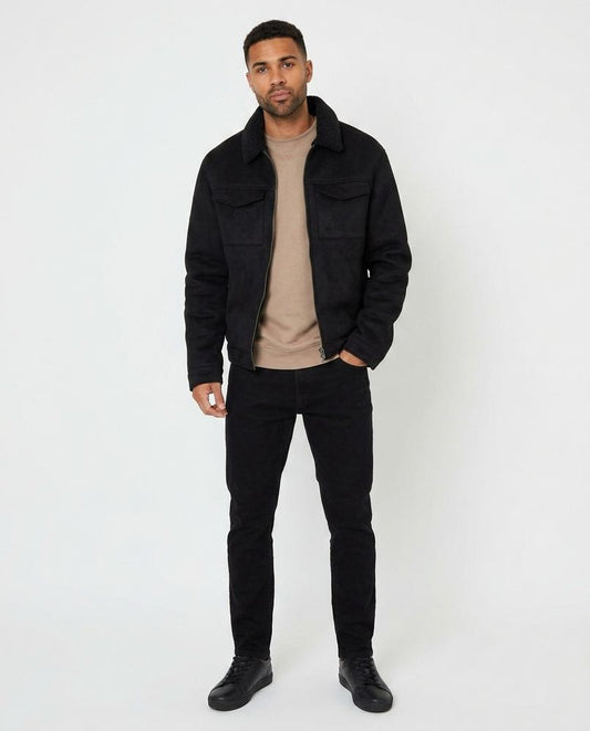 Talbos Closet - Elkar | Suede-Effect Sherpa-Collar Jacket Men