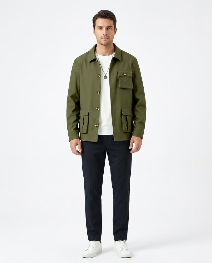 Talbos Closet - Loken | Multi-Pocket Button-Front Jacket Men
