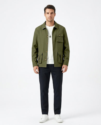 Talbos Closet - Loken | Multi-Pocket Button-Front Jacket Men