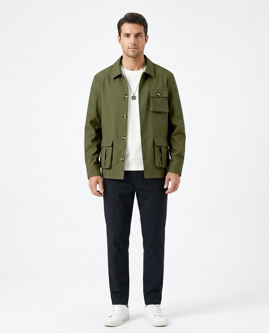 Talbos Closet - Loken | Multi-Pocket Button-Front Jacket Men