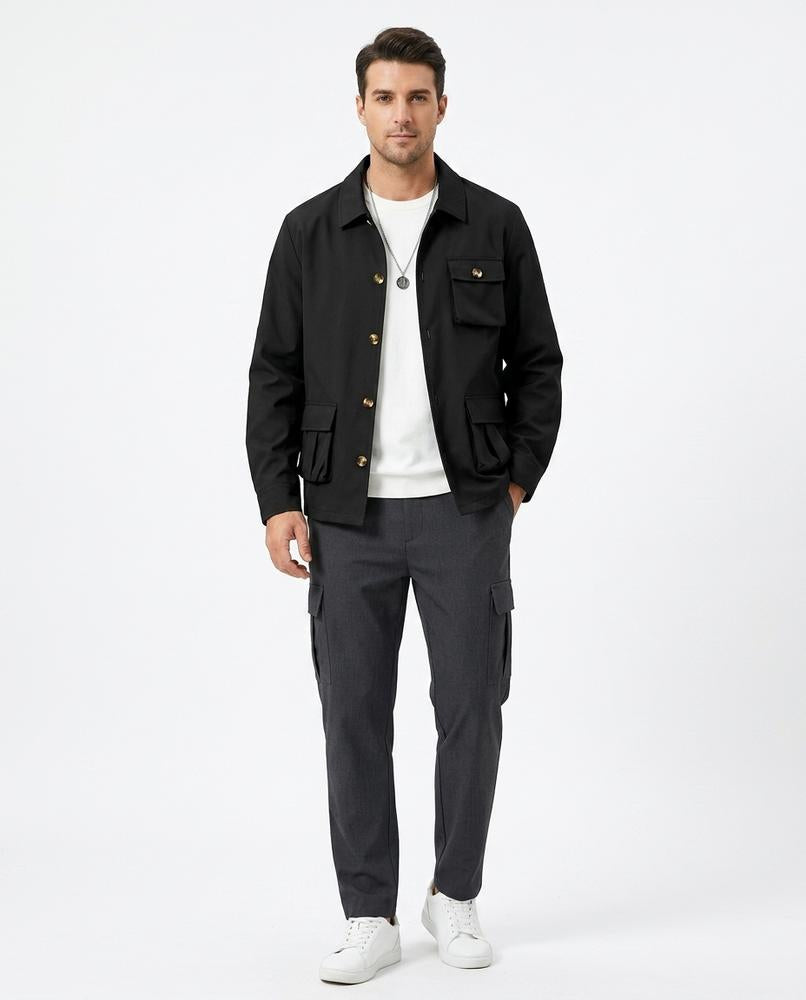 Talbos Closet - Loken | Multi-Pocket Button-Front Jacket Men