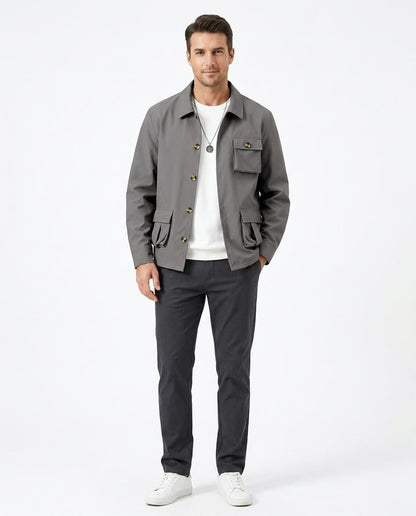 Talbos Closet - Loken | Multi-Pocket Button-Front Jacket Men