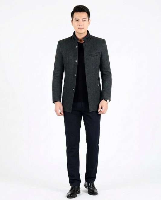 Talbos Closet - Nolev | Stand-Collar Slim-Fit Coat Men