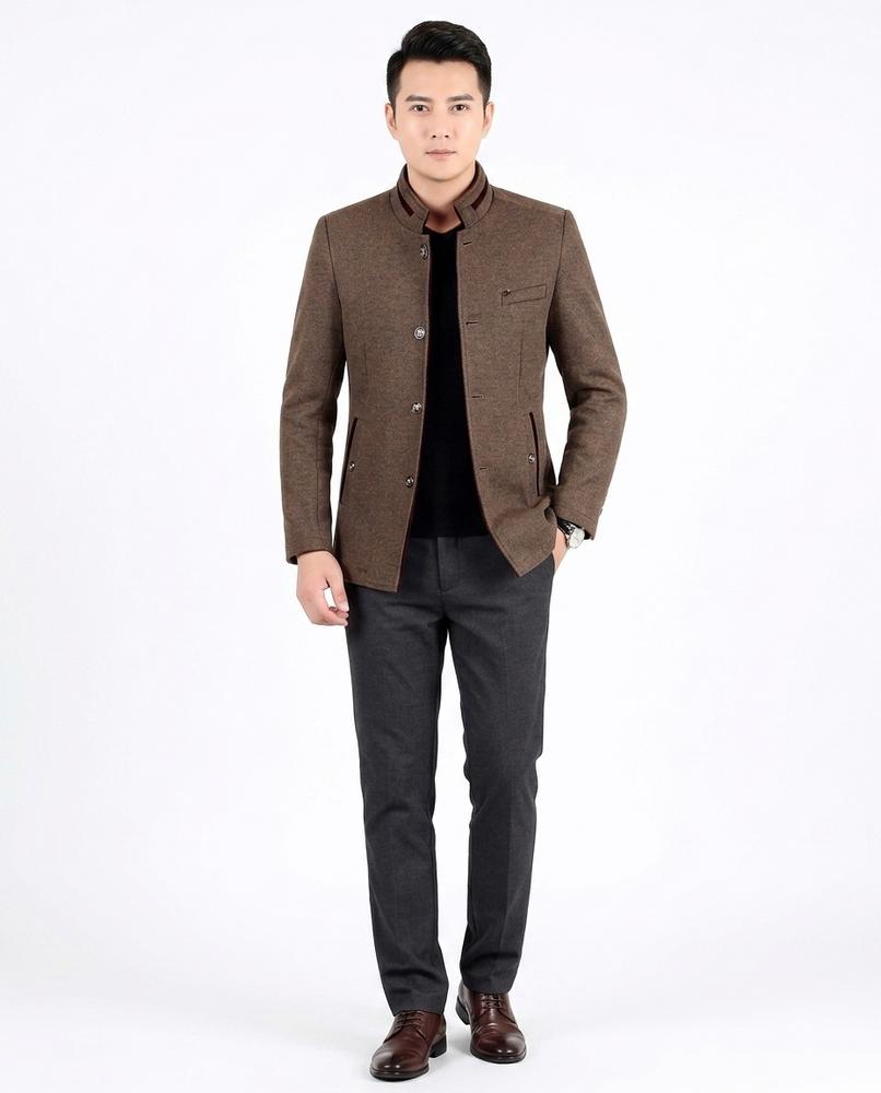 Talbos Closet - Nolev | Stand-Collar Slim-Fit Coat Men