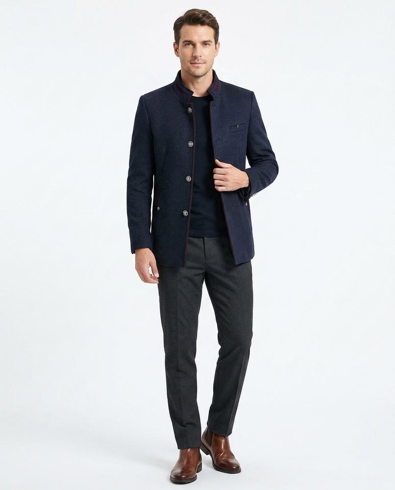 Talbos Closet - Nolev | Stand-Collar Slim-Fit Coat Men