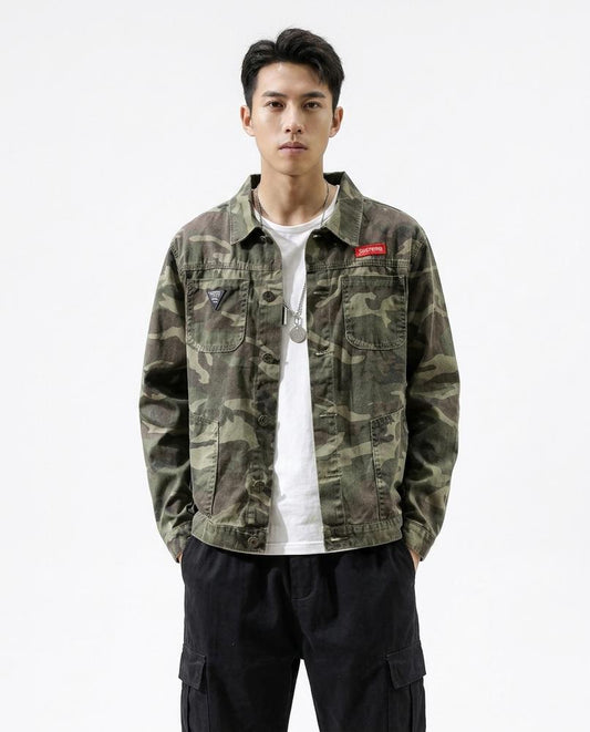 Talbos Closet - Tavar | Camouflage Button-Front Jacket Men
