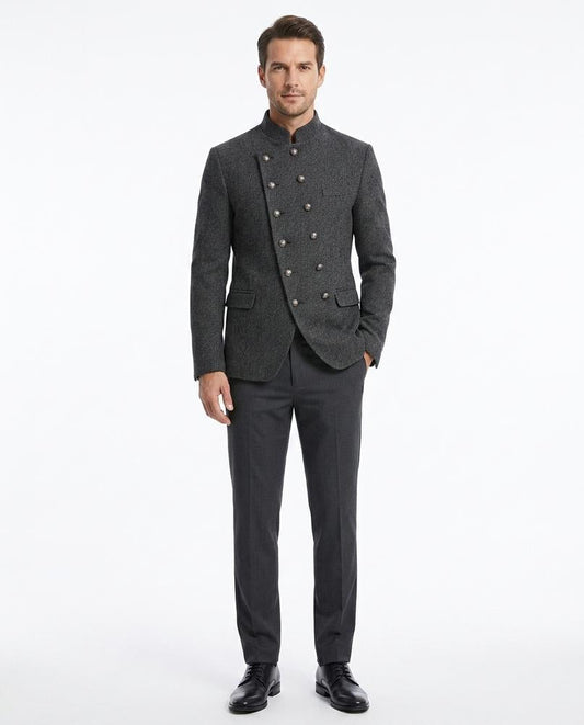 Talbos Closet - Elren | Asymmetrical Stand-Collar Jacket Men