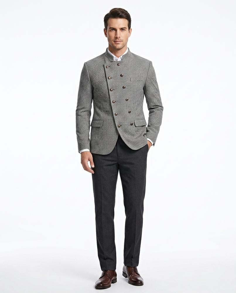 Talbos Closet - Elren | Asymmetrical Stand-Collar Jacket Men
