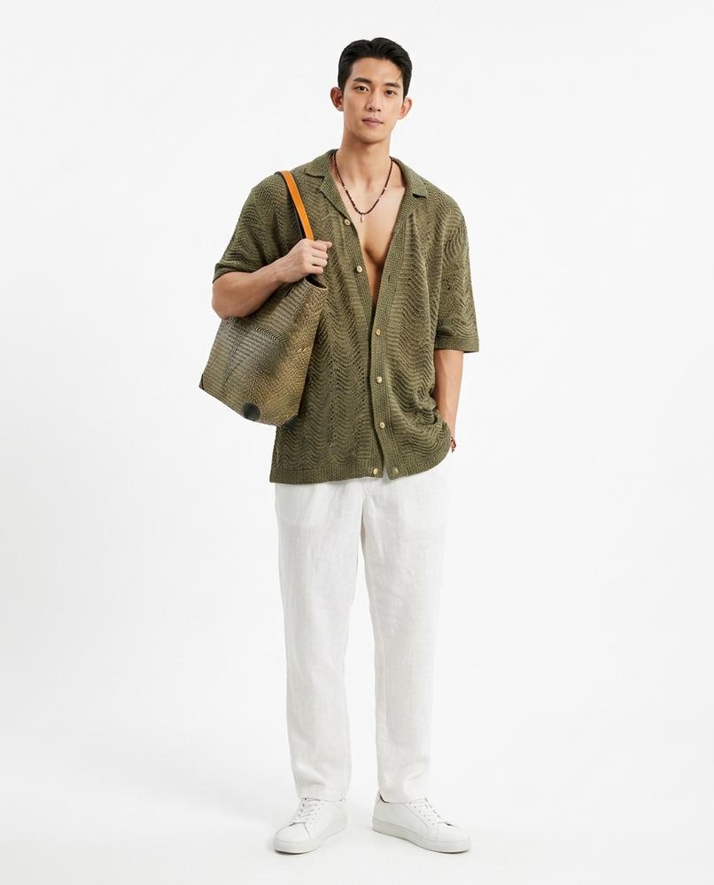Talbos Closet - Netor | Textured Short-Sleeved Shirt Men