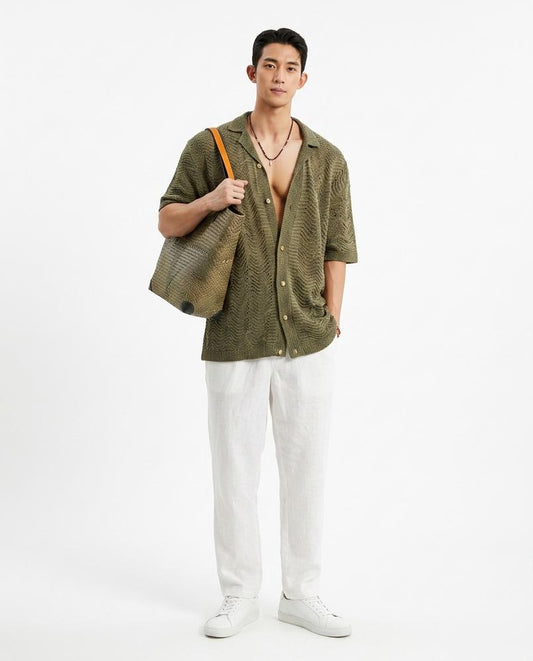Talbos Closet - Netor | Textured Short-Sleeved Shirt Men